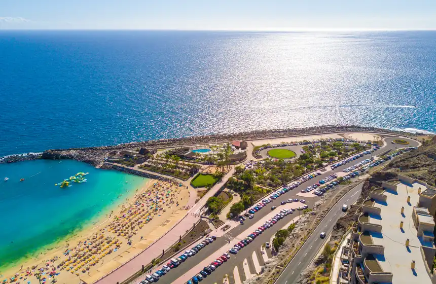 playa de amadores beach on the gran canaria island in spain during daylight